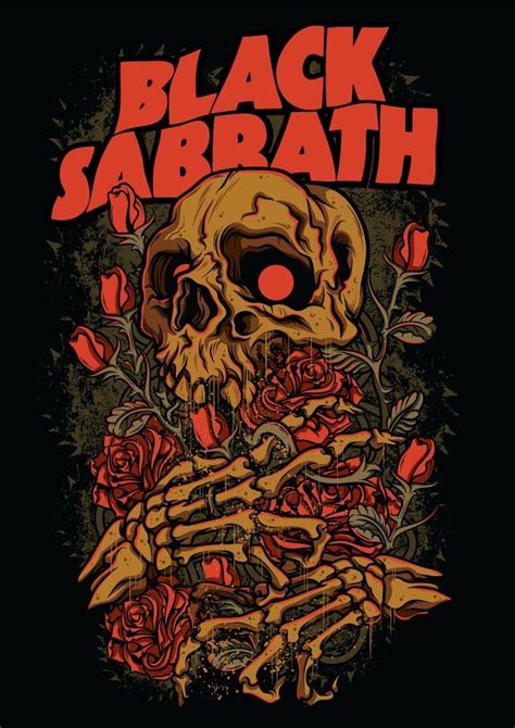 a skull and roses with the words black sabrath on it