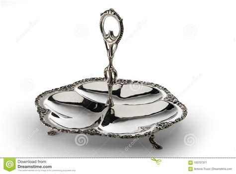 Silver Basket with Feet and Central Handle Stock Image - Image of handle, ancient: 100707371