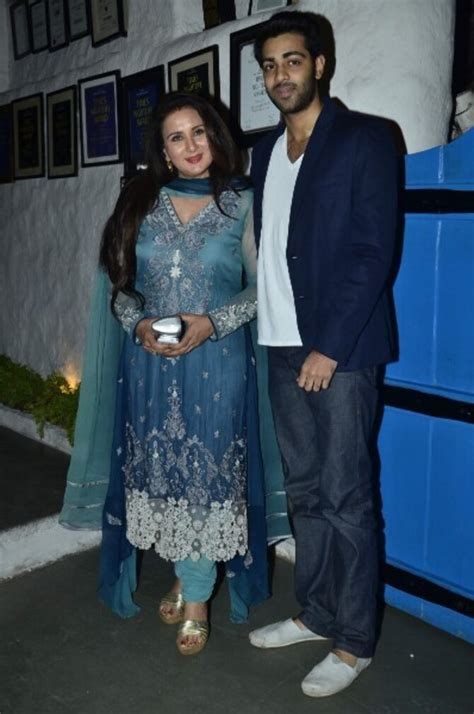 Poonam Dhillon with son Anmol Thakeria at film Heropanti success party in Mumbai : rediff ...