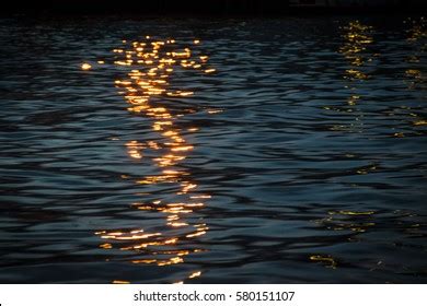 Reflection Light On Water Night Stock Photo 580151107 | Shutterstock