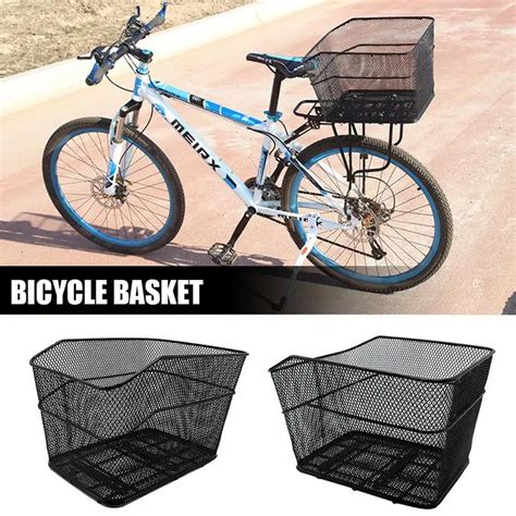 Bicycle Rear Basket Net Basket Rainproof No Cover Foldable Iron Net ...