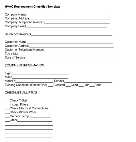 HVAC Replacement Checklist Template (Free Download) | Housecall Pro