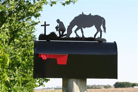 Praying Cowboy Mailbox Topper, Metal Cowboy Mailbox Top, cowboy and ...