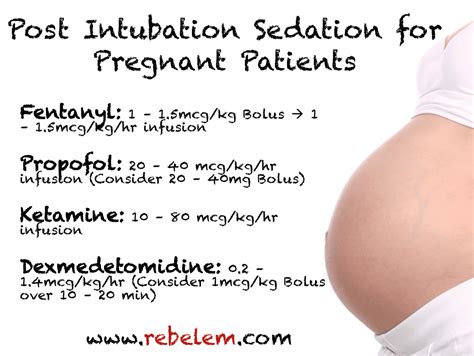 Post Intubation Sedation in Pregnancy Dosing - REBEL EM - Emergency Medicine Blog