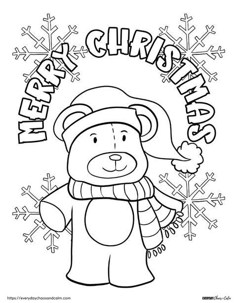 Free Christmas Bear Coloring Pages For Kids