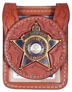 Leather Police Badge Holder - BH18R