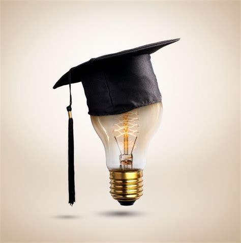 Premium Photo | Congratulations graduates cap on a lamp bulb, of ...