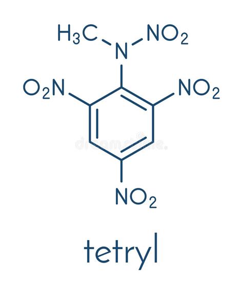 Tetryl Explosive Molecule. 3D Rendering. Atoms Are Represented As Spheres With Conventional ...