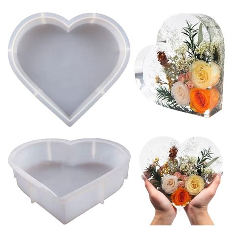 Resin Silicone Molds Large Heart Hexagon Resin Molds Deep Epoxy Resin ...