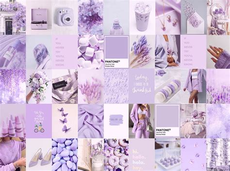 Photo Wall Collage Kit Lavender Light Purple Aesthetic set - Etsy Canada