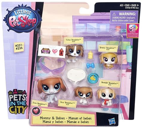 Littlest Pet Shop Mommy Babies Beagles Mini Pet 5-Pack Hasbro Toys - ToyWiz