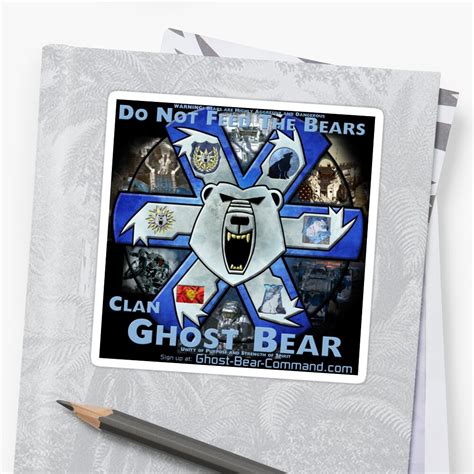 "Clan Ghost Bear Recruitment Poster" Sticker by CGBCoffiNail | Redbubble