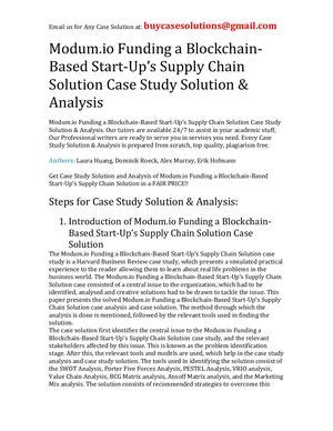 Calaméo - Modum io Funding A Blockchain Based Start Up's Supply Chain Solution Case Study ...