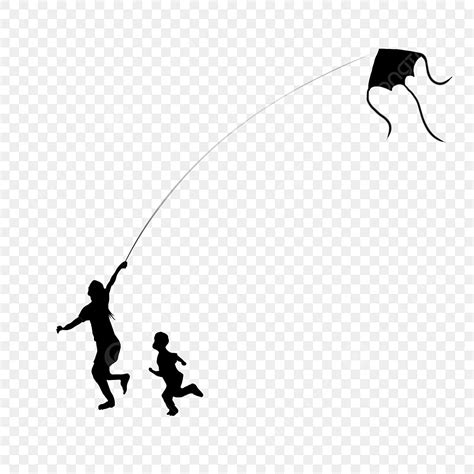 Kite Flying Clipart Black And White Sun