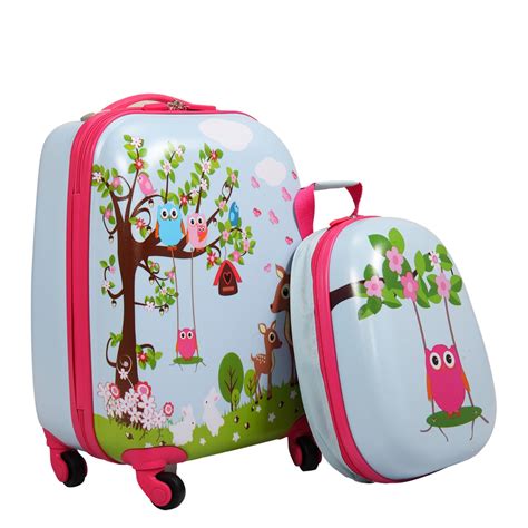 Kids Spinner Cute Hard Side Luggage W/Backpack | Jaxpety