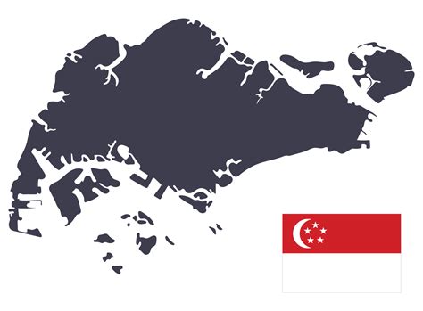 Singapore map with Singapore flag 25863319 PNG