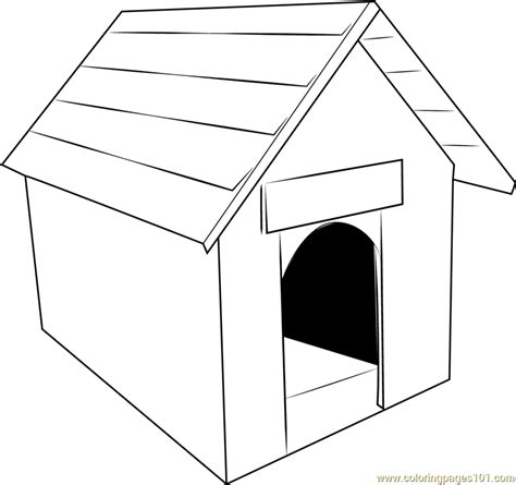 Classic Dog House Coloring Page for Kids - Free Dog House Printable Coloring Pages Online for ...