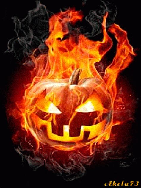 Halloween fire pumpkin ANIMATED GIF - SpeakGif