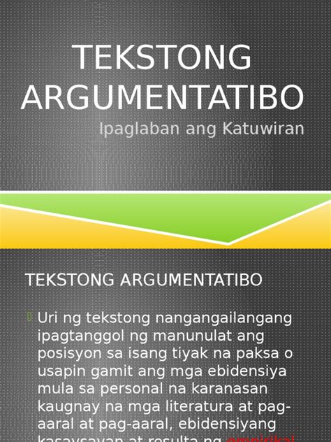 Tekstong Argumentatibo