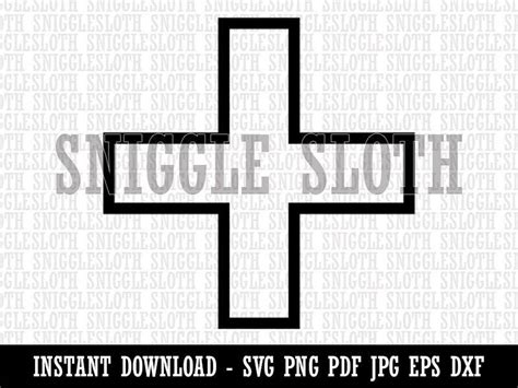 Plus sign outline clipart instant digital download svg eps png pdf ai ...