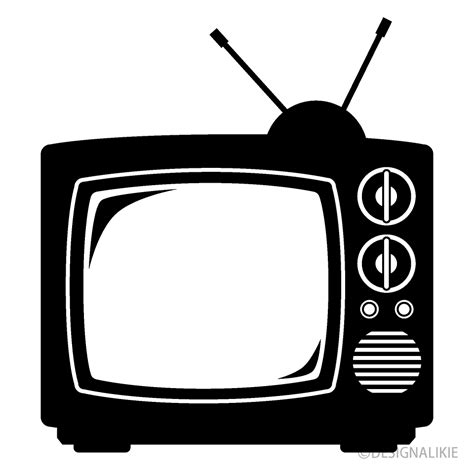 TV Black and White Clip Art Free PNG Image｜Illustoon