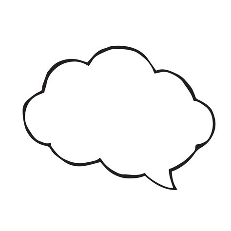 vector illustration of a speech bubble. doodle style drawing, space for text. one line isolated ...