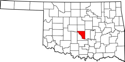 Image: Map of Oklahoma highlighting Cleveland County