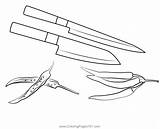 Red Chilly And Cutting Knife Coloring Page For Kids  Free Crocodile sketch template