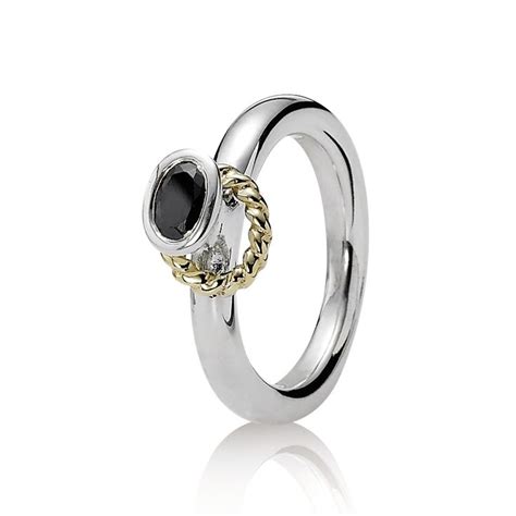 Pandora ring black stone | Black stone ring, Black rings, Sterling silver rings