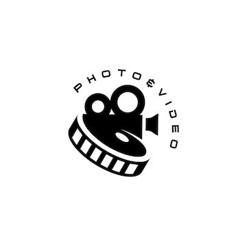 Premium Vector | Video production logo fun modern black