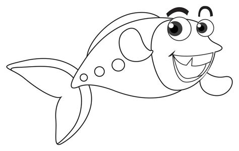 Animal outline for happy fish 353600 Vector Art at Vecteezy