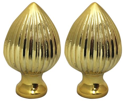 Royal Designs Ribbed Pear Lamp Finial for Lamp Shade- Polished Brass Set of 2 - Walmart.com