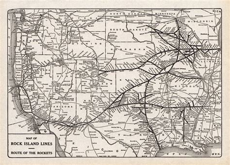 1911 Antique Rock Island Lines Railway System Map Rock Island - Etsy | Rock island railroad ...