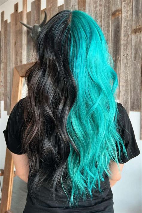 Dark Green Teal Hair