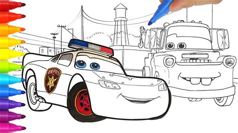 Cars on The Road McQueen Deputy Hazard and Mater The President Drawing ...