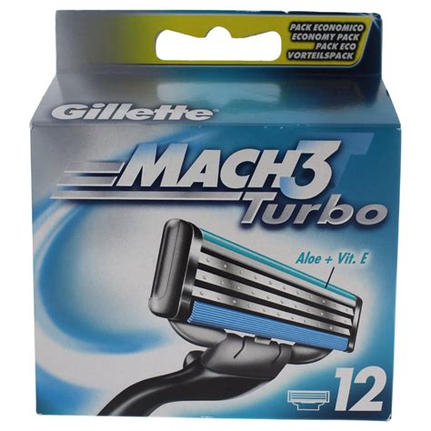 Mach3 Turbo Razor Blade by Gillette for Men - 12 Count Razor Blade ...