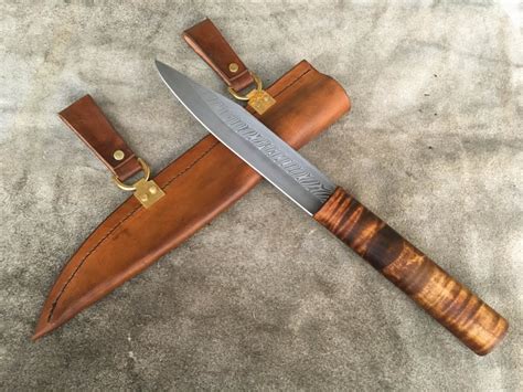 Pattern Welded Seax with Curly Maple - Knives For Sale - Bladesmith's Forum Board