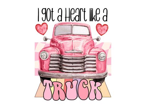 Heart Like a Truck Png Feminine/ Pink Antique Truck With Flowers ...