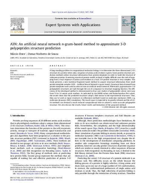 (PDF) A3N: An artificial neural network n-gram-based method to approximate 3-D polypeptides ...