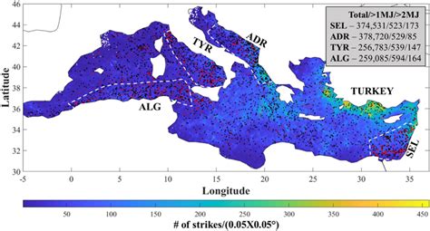 The spatial distribution of superbolts and cloud to ground lightning ...