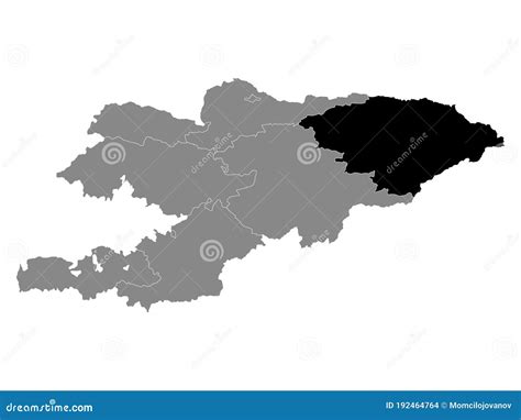 Location Map of Issyk-Kul Region Stock Vector - Illustration of south ...