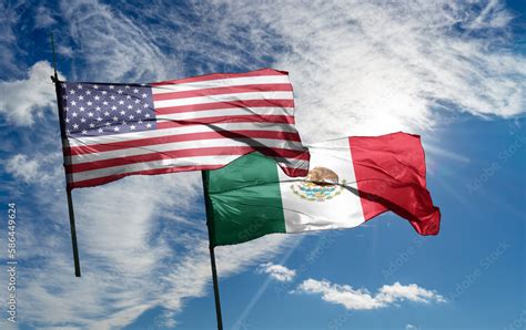 us mexico flag concept, border problems with countries Stock ...