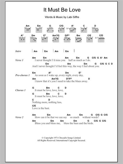 Chords For It Must Be Love Learn more here!