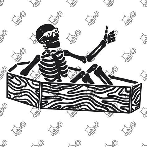 Skeleton Coffin Funny Clip Art SVG & PNG - Etsy UK