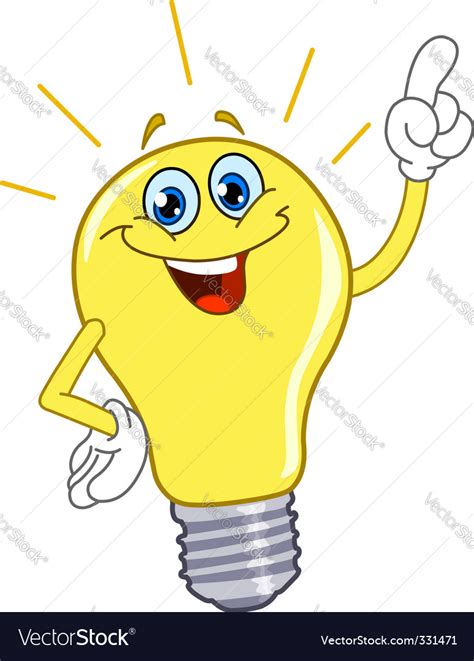 Cartoon light bulb Royalty Free Vector Image - VectorStock