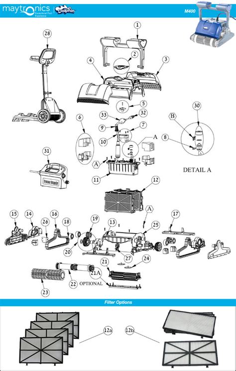 Maytronics Dolphin M400 Robotic Pool Cleaner Parts