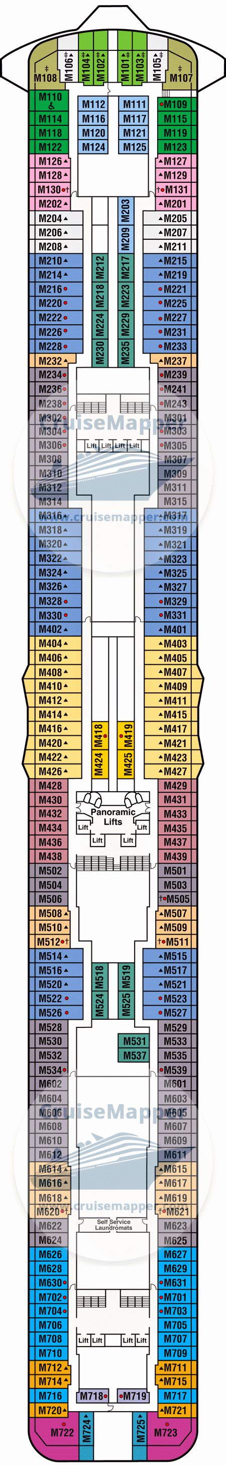 Enchanted Princess deck 15 plan | CruiseMapper