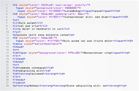 HTML Simple Code Vector. Colorful Abstract Program Tags In Developer View. Screen Of Colored ...