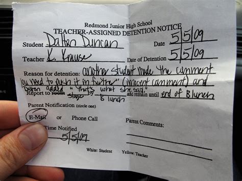 Detention slip : funny