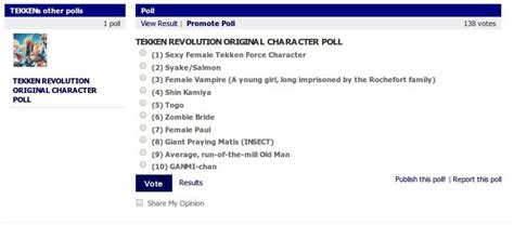 Tekken Revolution - Vote For New Characters To Be Added Into the Game - News - Avoiding The Puddle